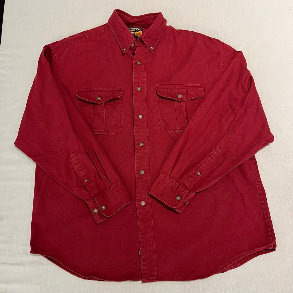 Vintage High Sierra Button Up Shirt Red Sz L